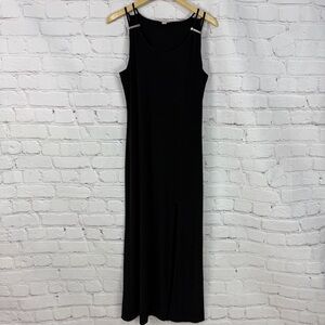 Michael Kors Black Sleeveless Halter Sheath Dress size medium stretchy vacation